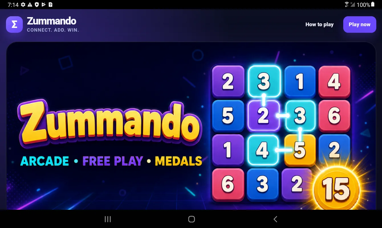 Zummando number-path puzzle with colorful numbered tiles
